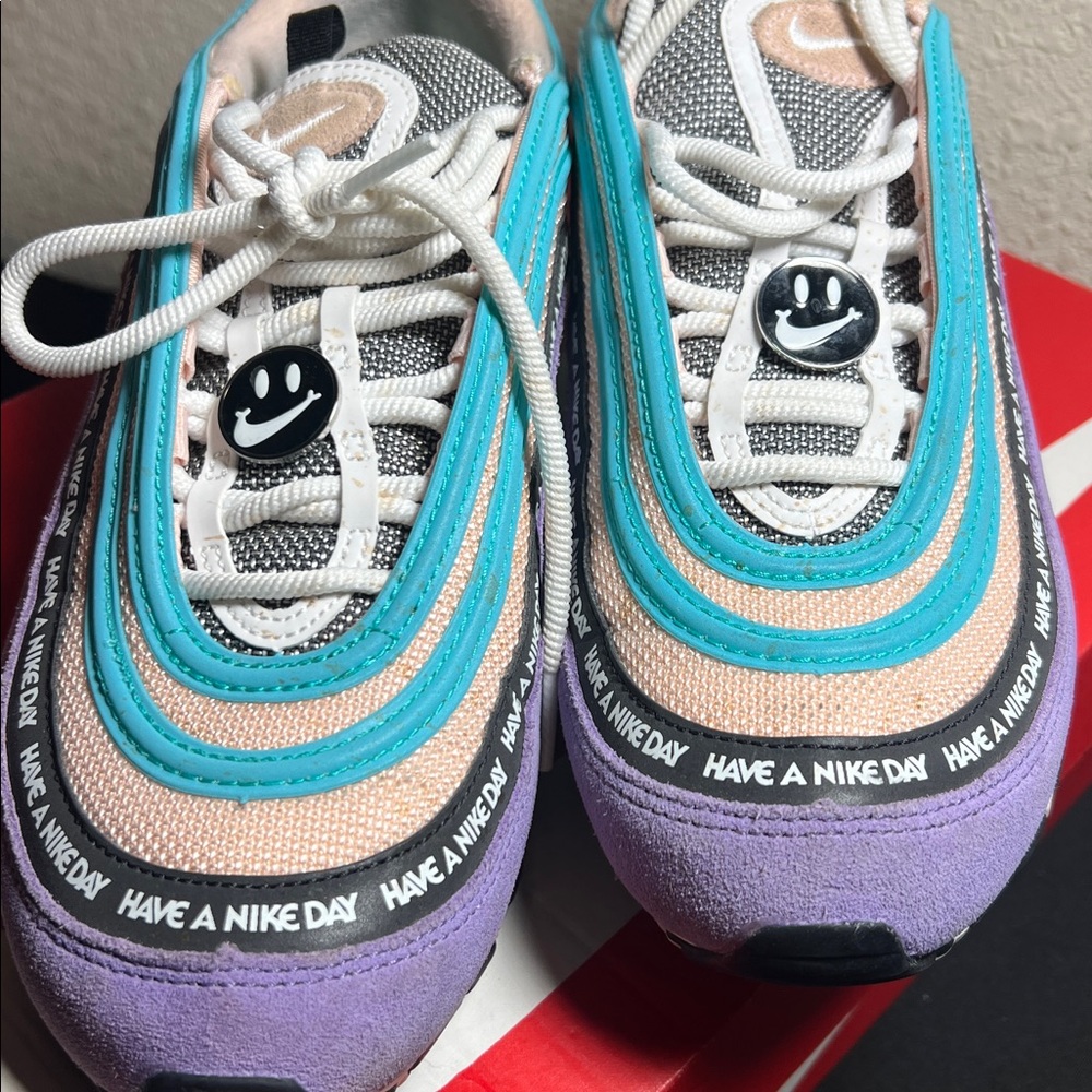 Nike Air Max 97 with Teal and Purple Accents
